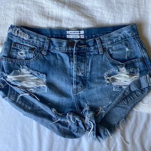 One Teaspoon Denim Cut Off Shorts